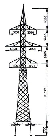 2.2.3 Stožárová konstrukce tvaru Soudek 2x 110 kv Obr. 4 - Soudek 2x110 - Nosný stožár [3] Obr.