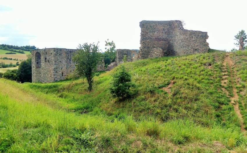9. Hrady přístupné veřejnosti 9.1 Hrad Borotín - zřícenina Obrázek 8 - Celkový pohled na zříceninu hradu Borotín V záznamech je hrad poprvé zmiňován v roce 1356 jako sídlo Mikuláše z Borotína.