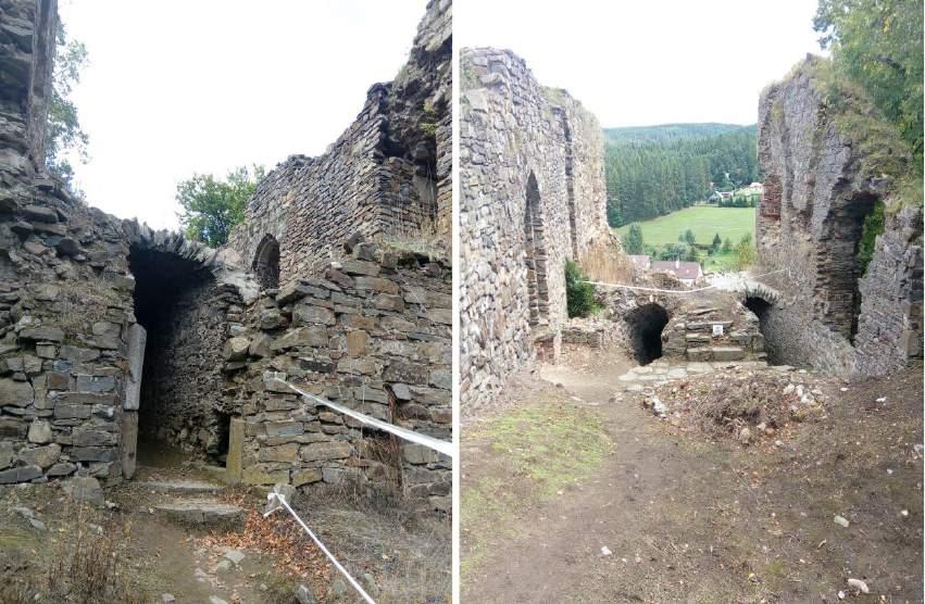 Obrázek 22 - Pohyb po prostorách druhé části zříceniny Tabulka 2- Zhodnocení přístupnosti zříceniny hradu Dobronice u Bechyně Tělesné postižení Snížená Vozíček pohyblivost Zrakové postižení Sluchové