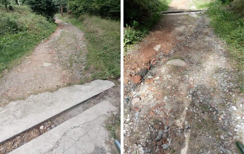 značně kamenitý terén nevhodný zejména pro návštěvníky na vozíčku a osoby se zrakovým
