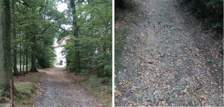 Obrázek 52 - Kamenitá cesta do kopce Vstup do areálu je volný, pouze