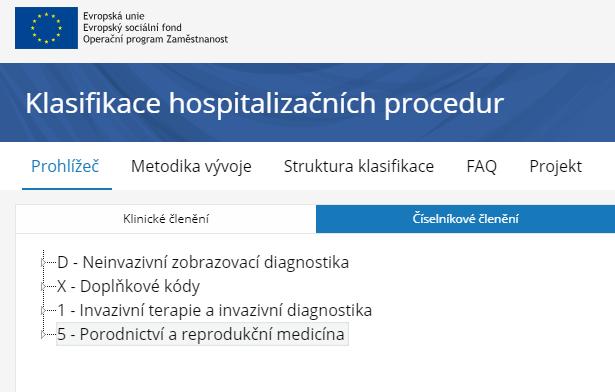 Popis konstrukce kategorie Porodnictví a reprodukční medicína Procedury související s reprodukcí, těhotenstvím a novorozencem jsou