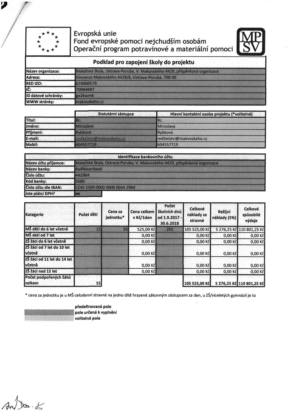 r Statutární zástupce Hlnvní kontaktní osoba projektu ('"volitelné} Titul: jméno: Příjmení: E-mail: Mobil: " * --- - - - Vl-f"..!,- V v, I^I'11-.S 1 * {!". 'i'ini 'II l j I i>,i> Název účtu příjemce: Název banky: Číslo účtu: Kód banky: Číslo účtu dle IBAN: Jste pláicí DPH?