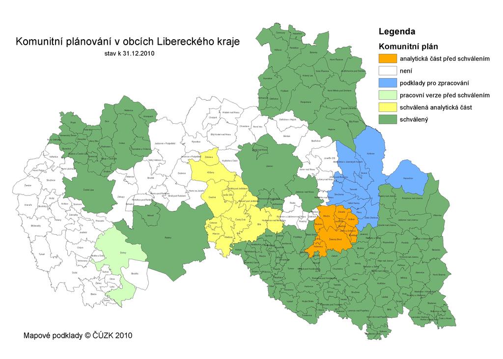 Mapa územního pokrytí stav k