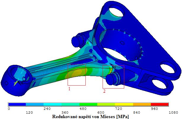 PEVNOSTNÍ VÝPOČET 6 PEVNOSTNÍ VÝPOČET Na připravených modelech byla provedena pevnostní analýza v prostředí programu ANSYS a byly vykresleny hodnoty napětí podle hypotézy pevnosti HMH.