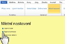 1.4.4.3. Zapnout animace Tato funkce je nejvíce využívána při zapnutém ajaxu. Kdy při přechodu mezi jednotlivými částmi programu jsou přechody animovány. Jednoduše řečeno jde o efekty při zobrazování.