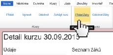 4.2.Žáci v kurzu 4.2.1. Přidat žáky do kurzu Shoduje-li se druh a skupiny výcviku kurzu a žáka, lze do kurzu přidat žáka(y). Kurz musí být ve stavu rozpracován.