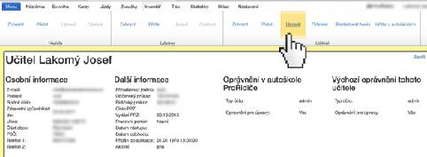 7.3.2. Přidat k přidání nového učitele. Slouží Pozor!! Pozor!! Pozor!! Učitele nepřidávejte do každé autoškoly.
