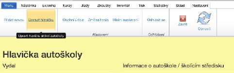 11. autoškola - záložka Nastavení 11.1.Autoškoly 11.1.1.Přidat novou Umožní založit novou autoškolu, školicí středisko nebo středisko na školení referentů.