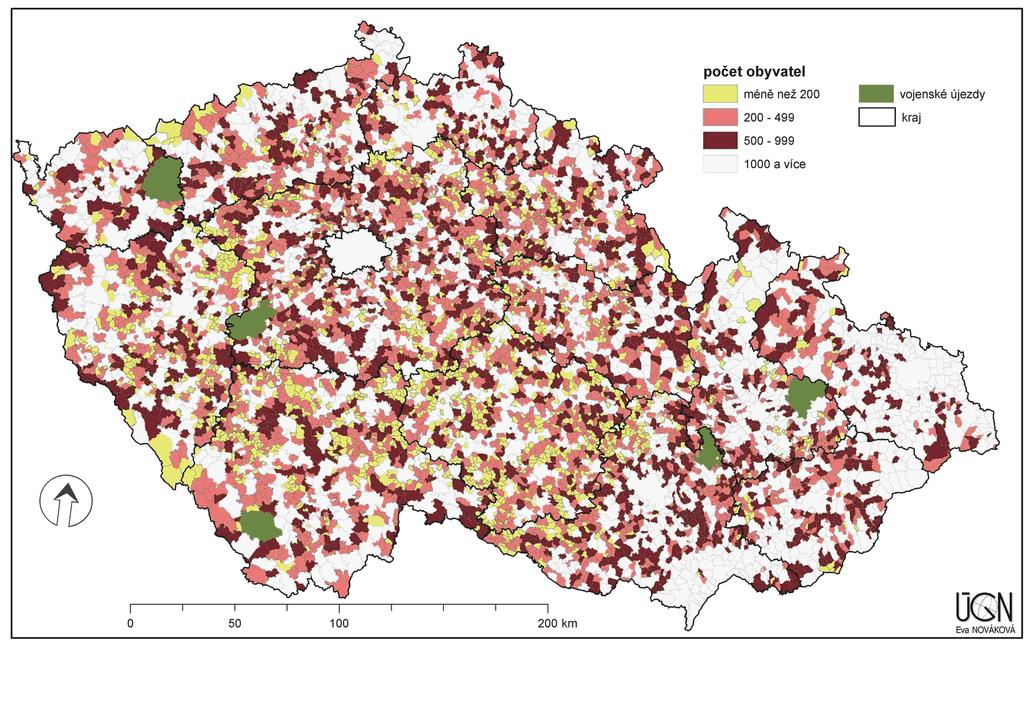 PŘÍLOHA 4: KATEGORIE MALÝCH OBCÍ PODLE POČTU OBYVATEL NA ÚZEMÍ ČR (STAV K 1.1.2006) Pramen: Malý lexikon obcí ČR 2006 (Autor: E.