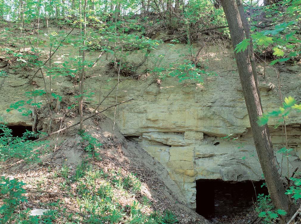 Stfiední âechy GEOLOGIE Umûle vznikl útvar v podobû stránû, kde se v minulosti tûïily opuky v rozsáhl ch podzemních prostorách ipovrchov m lomov m zpûsobem.