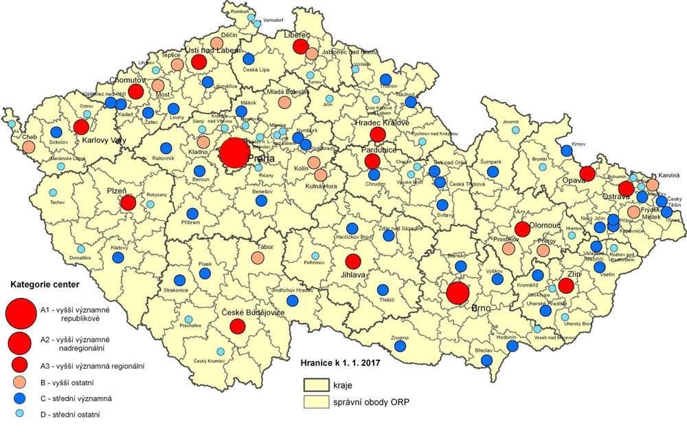 Sídlení struktura ČR kategorizace