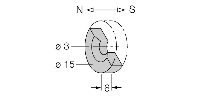 50 vzdálenost mezi senzorem a magnetem: 3 4 mm DMR31-15-5 6900215 Snímací magnet; Ø 31 mm (Ø 5 mm), h: 15 mm, spínací vzdálenost až 90 mm se senzorem