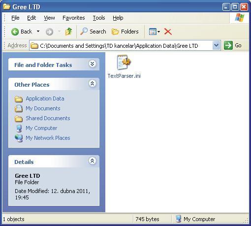 GREE Text Parser a uvedení do provozu 6. GREE Text Parser a uvedení do provozu 6.6 Ukládání dat Při ukončení programu jsou uloženy soubory s daty.