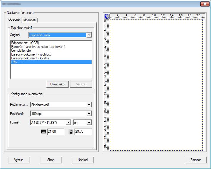 Skenování pomocí aplikace Smart Organizing Monitor Karta [Obecně] 1 2 3 4 5 CS DSH260 1.