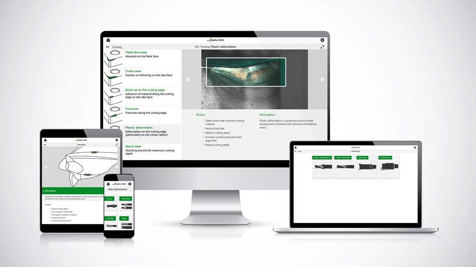 2.6.2 Wear Optimization aplikace na mobil Ačkoli má tato aplikace v názvu optimalizace, jedná se o souhrn jednotlivých druhů opotřebení, která se mohou na nástrojích vyskytovat.