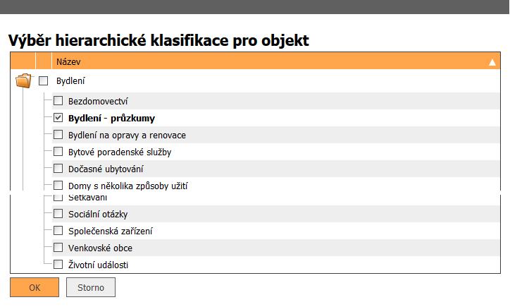 Obrazovka Detail ISVS záložka Klasifikace Obrazovka zobrazí seznam atributů ISVS, u kterých lze nastavit příznak "neveřejný".