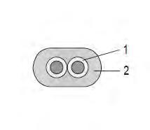 Silicone rubber sheath ( SL ) ovál = vodiče vedeny paralelně kulatý = vodiče stáčeny oval = cores laid parallel round = cores twisted Ve vlhkých prostorech při vysokých teplotách