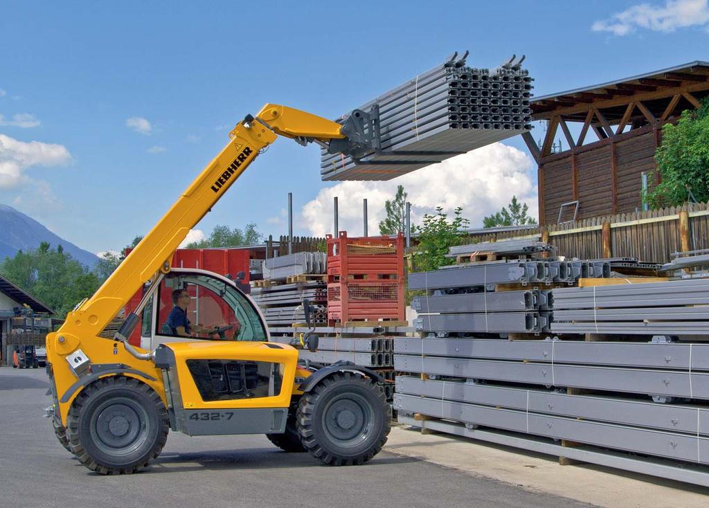 Spolehlivost Poradí si s každodenními požadavky Robustní a spolehlivé: to jsou teleskopické nakladače fi rmy Liebherr.
