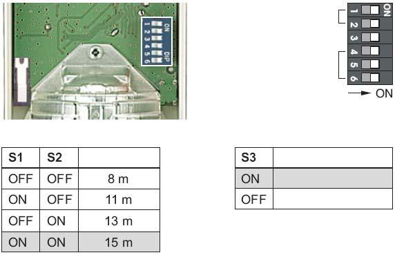 9. Režim činnosti Easy Logic Tento režim činnosti je v souladu s ČSN EN 50131-2-4, ale nikoliv VdS. 9.1. Programování Tovární nastavení DIP přepínačů: všechny přepínače DIP jsou v poloze ON.