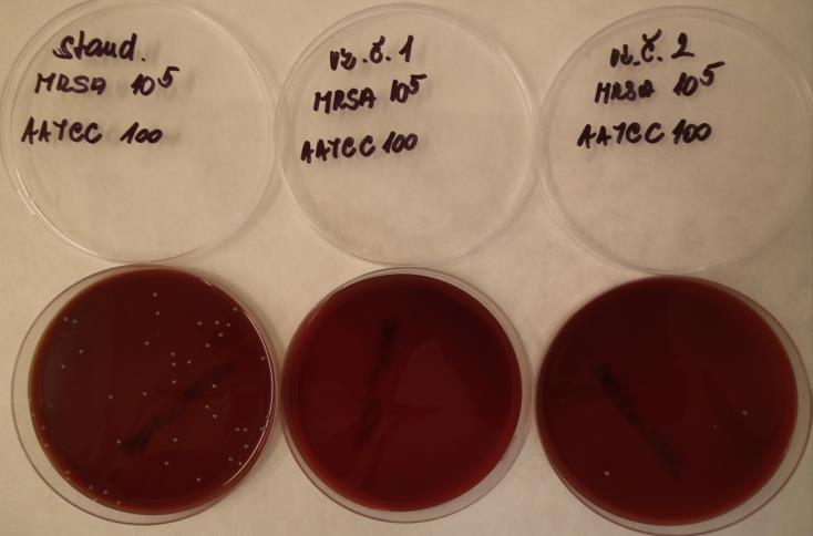 Změna antimikrobiálních vlastností v cyklech praní Metoda AATCC 100 výsledky z této kvantitativní metody hodnocení, prováděném na upraveném materiálu, po různém počtu