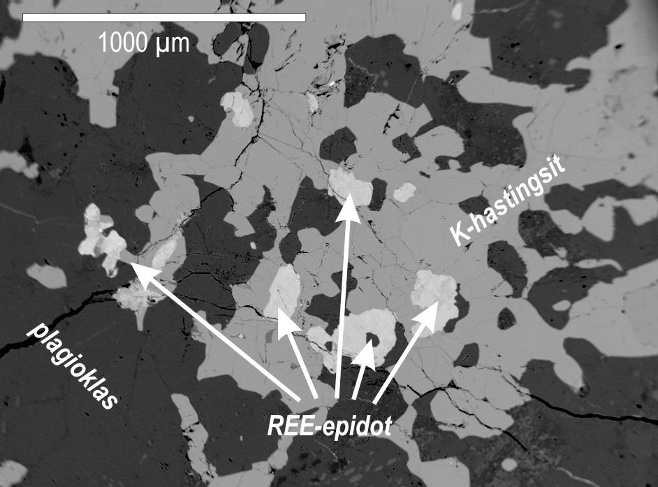 Tab. 4: Reprezentativní chemické analýzy titanitů a REE-epidotu. Tab. 4: Representative chemical analyses of titanites and REE- -epidotes.