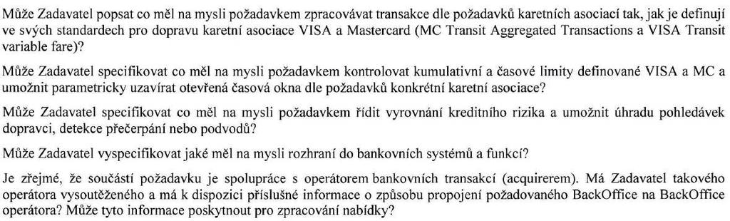 Vysvětlení zadávací dokumentace č.