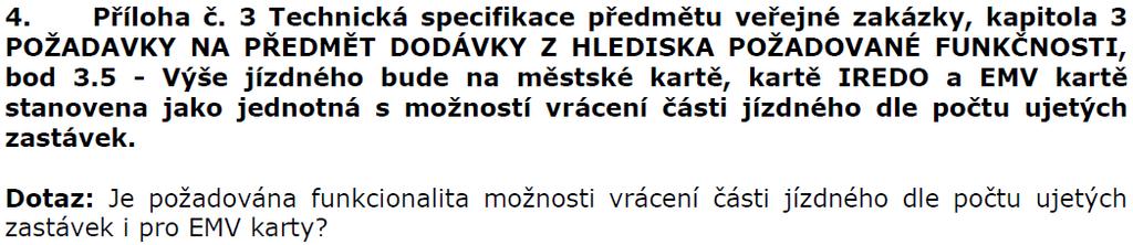 Žádost o vysvětlení zadávací dokumentace č. 45: Vysvětlení zadávací dokumentace č.