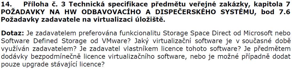 bodu 7.3.a 7.4. Žádost o vysvětlení zadávací dokumentace č.