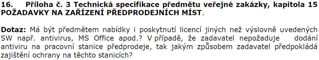 Žádost o vysvětlení zadávací dokumentace č. 57: Vysvětlení zadávací dokumentace č.