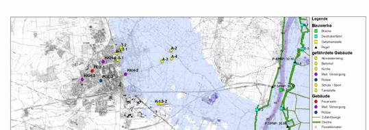 Stendal Pilot project 1 flood management system Stendal Nach Aufbau des GIS-System (siehe Newsletter 1) wurde nun ein Entwurf für Hochwassergefahrenkarten im Maßstab 1:10.000 und 1:20.