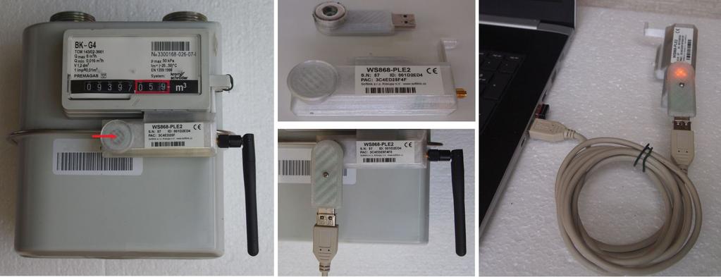 pokud nebyla předběžně nastavena vysílací perioda, přiložíme k modulu konfigurační převodník USB-IRDA tak, jak je to znázorněno na obrázku 12 uprostřed a pomocí programu WACO OptoConf provedeme
