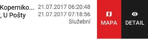 2.5.2. Zobrazení detailu pohybu 2.6. Grafy 15.03.2018 08:01:18 15.03.2018 09:11:10 Přejetím zprava doleva přes záznam jízdy a klepnutím na dlaždici DETAIL se zobrazí podrobnosti o jízdě.