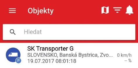 2. SEZNAM OBJEKTŮ Tato obrazovka je v aplikaci výchozí. Je-li na daném účtu alespoň jeden objekt, bude zobrazena ikona Objektu a základní údaje o něm.
