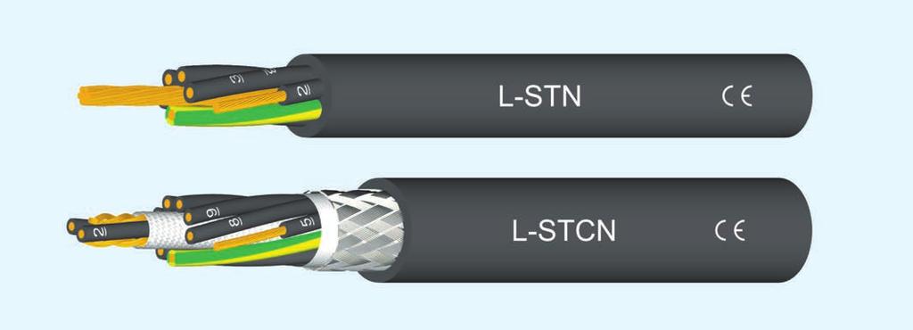 L-STN, L-STCN Flexibilní neoprenov kabel s nosn m tahov m prvkem - Jemnû lanûné mûdûné jádro dle normy DIN VDE 0295 a IEC 60228 tfi.