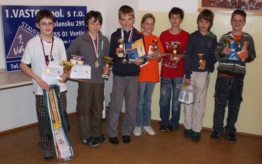 Kategorie H-12: Matyáš Kovařík (ZŠ Integra / ŠK Zbrojovka Vsetín - 1. místo celkově), Karel Kachtík (Hošťálková - 2.), Jakub Krejča (Hošťálková - 3.