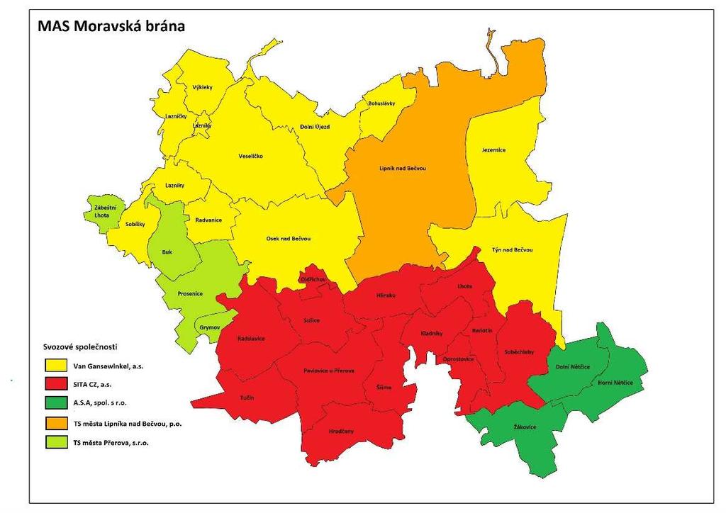 1.7 ŽIVOTNÍ PROSTŘEDÍ 1.7.1 Odpadové hospodářství Odpadové hospodářství je jednou z mnoha problematik, které v současné době všechny obce MAS Moravská brána řeší v samostatné působnosti.