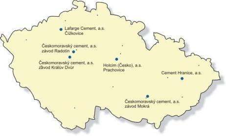 Obr. 1: Výrobci cementu v ČR 1.2.