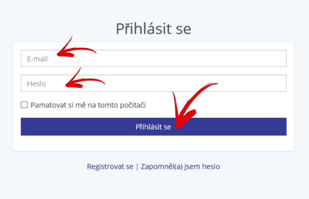 Vyplňte Váš email, který jste zadali při registraci 4.