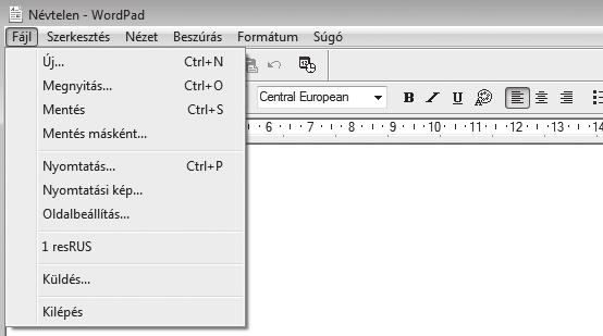 TISK Tato část popisuje základní postupy tisku. Následující příklad ukazuje, jak vytisknout dokument formátu A4 z WordPad, což je standardní program ve Windows.