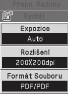 (3) Tlačítko [Adresa] Toto tlačítko zvolte pro použití individuálního tlačítka adresáta nebo tlačítka skupiny. (4) Tlačítko [Velikost Sken.