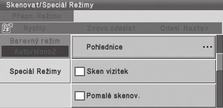 Na následující stránce je popsán základní postup pro nastavení speciálního režimu na příkladu funkce "Potlačit pozadí". Konkrétní postupy pro použití speciálních režimů viz "SPECIÁLNÍ REŽIMY" v "4.