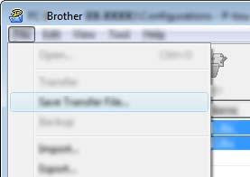 Přenos šablon pomocí programu P-touch Transfer Express c Klikněte na nabídku [Soubor] [Uložit přenosový soubor].