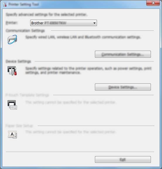 Změna nastavení přístroje na štítky P-touch Použití Nástroj pro nastavení tiskárny pro systém Windows a Připojte přístroj, který chcete konfigurovat, k počítači.