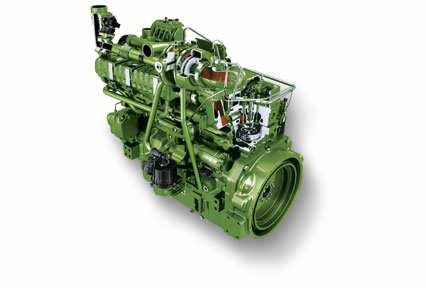 Obr. 32. Motor John Deere PowerTech PSX [22] Za šikmým dopravníkem je uložen podávací buben, poté jde rostlinný materiál již do rotoru.