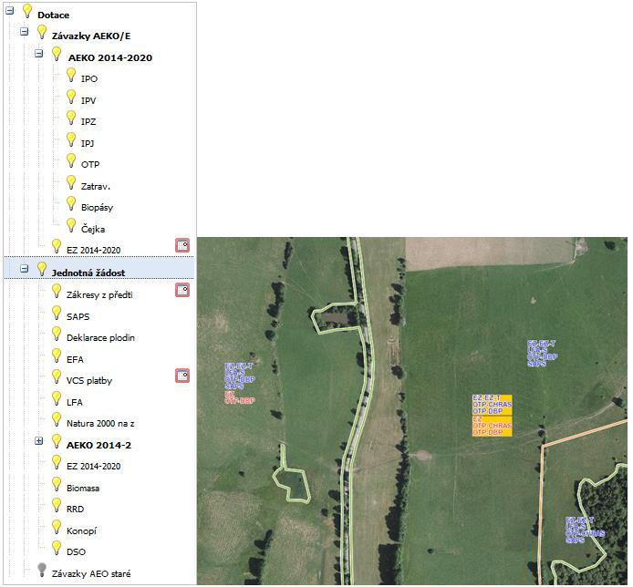 - Data dotací se budou v mapě zobrazovat i po skončení příslušného kontrolního období, přičemž se budou zobrazovat DPB platné k poslednímu dni