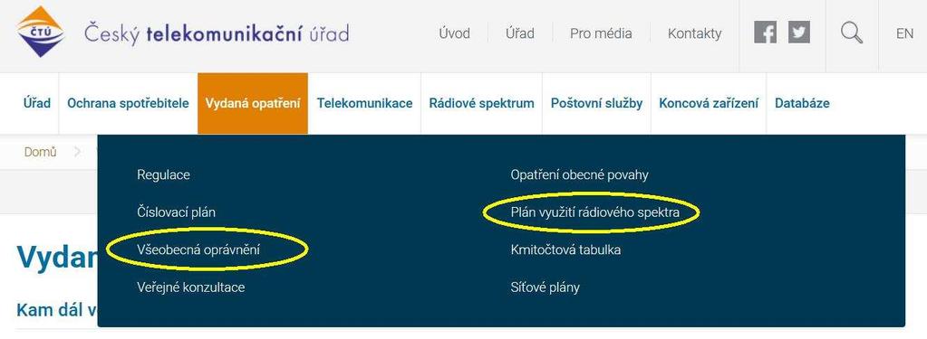 Základní informace Způsob využití rádiových kmitočtů je popsán v příslušné části plánu využití rádiového spektra Způsob 1: nutnost být držitelem