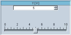 Nastavení řídícího signálu Y Displej běžného nastavení velikosti řídícího signálu ve voltech v ma (přímý vstup je možný) Tlačítko pro nastavení velikosti řídícího signálu Posuvné tlačítko pro
