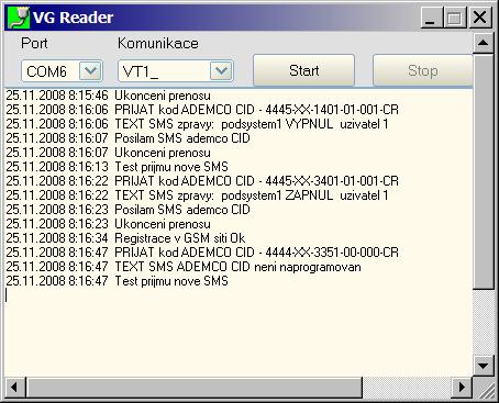 manuál II Pager VT 20 NEDOJDE K PŘENOSU TÉTO UDÁLOSTI POMOCÍ SMS ZPRÁVY. 12.4.2 Přenos na telefonní čísla Nastavuje se jen u textu SMS zpráv zóna, uživatel, SYSTÉM, Porucha a Obnova.