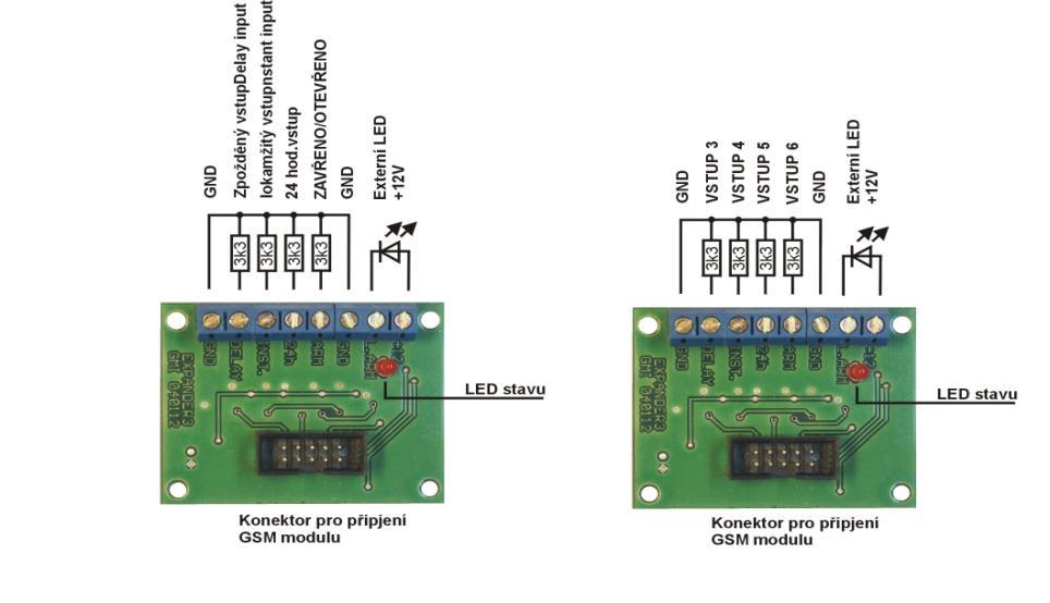 Pager VT 20 manuál II 14.3 Popis modulu VT-03 Po připojeni tohoto expanderu rozšíříme modul o 4 vyvážené vstupy a vstup testování napájení.